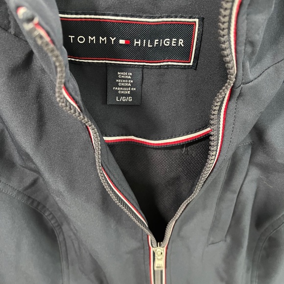 NWT Tommy Hilfiger womens Iconic Sporty Hooded Soft Shell Rain Jacket NAVY - Picture 4 of 4